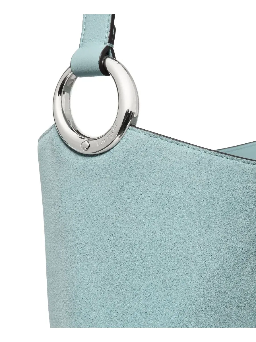 Сумка-ведро средняя Halo Suede, кожа kate spade new york — изображение 5 из 8, морской
