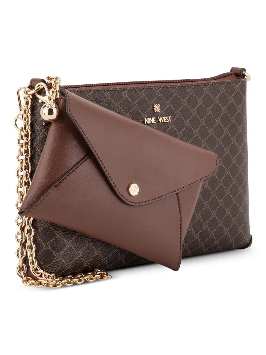 Сумочка через плечо Marissa Convertible Small Wristlet Shoulder Handbag Nine West — изображение 5 из 8, коричневый