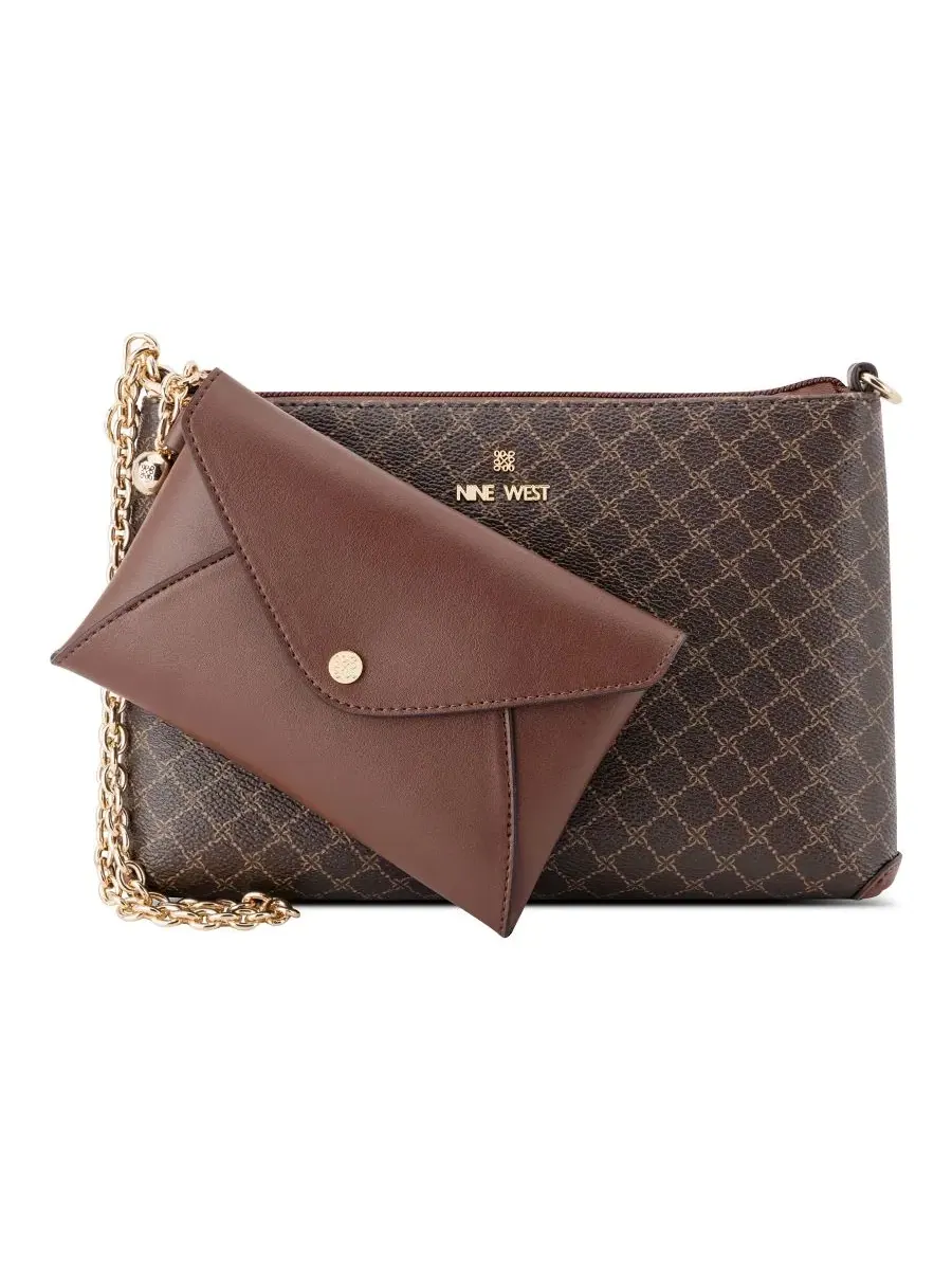 Сумочка через плечо Marissa Convertible Small Wristlet Shoulder Handbag Nine West — изображение 8 из 8, коричневый