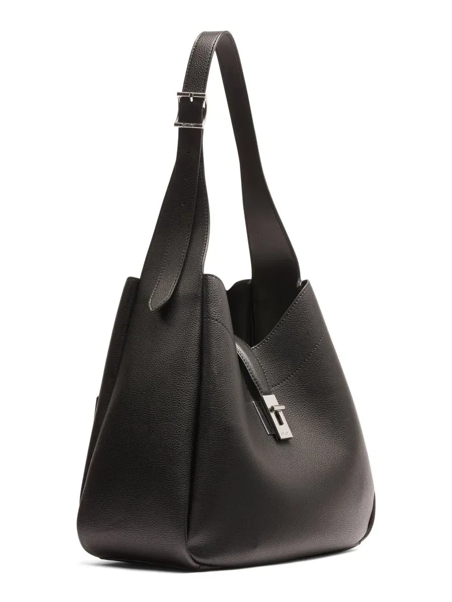 Небольшая сумка-хобо Daria Small Hobo DKNY — изображение 5 из 5, черный/серебристый