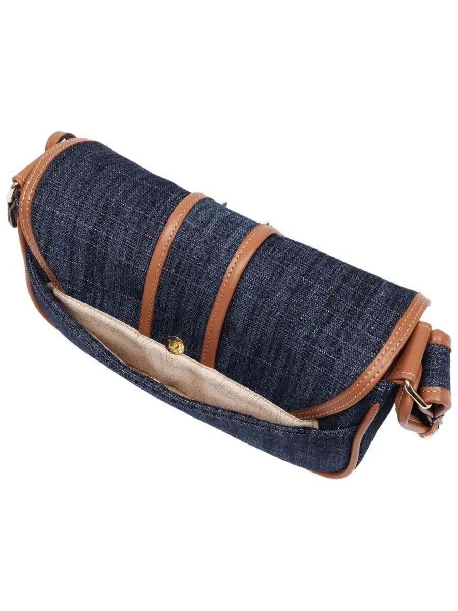 Джинсовая сумка-портфель с двумя карманами и фурнитурой в виде подковы True Religion — изображение 6 из 6