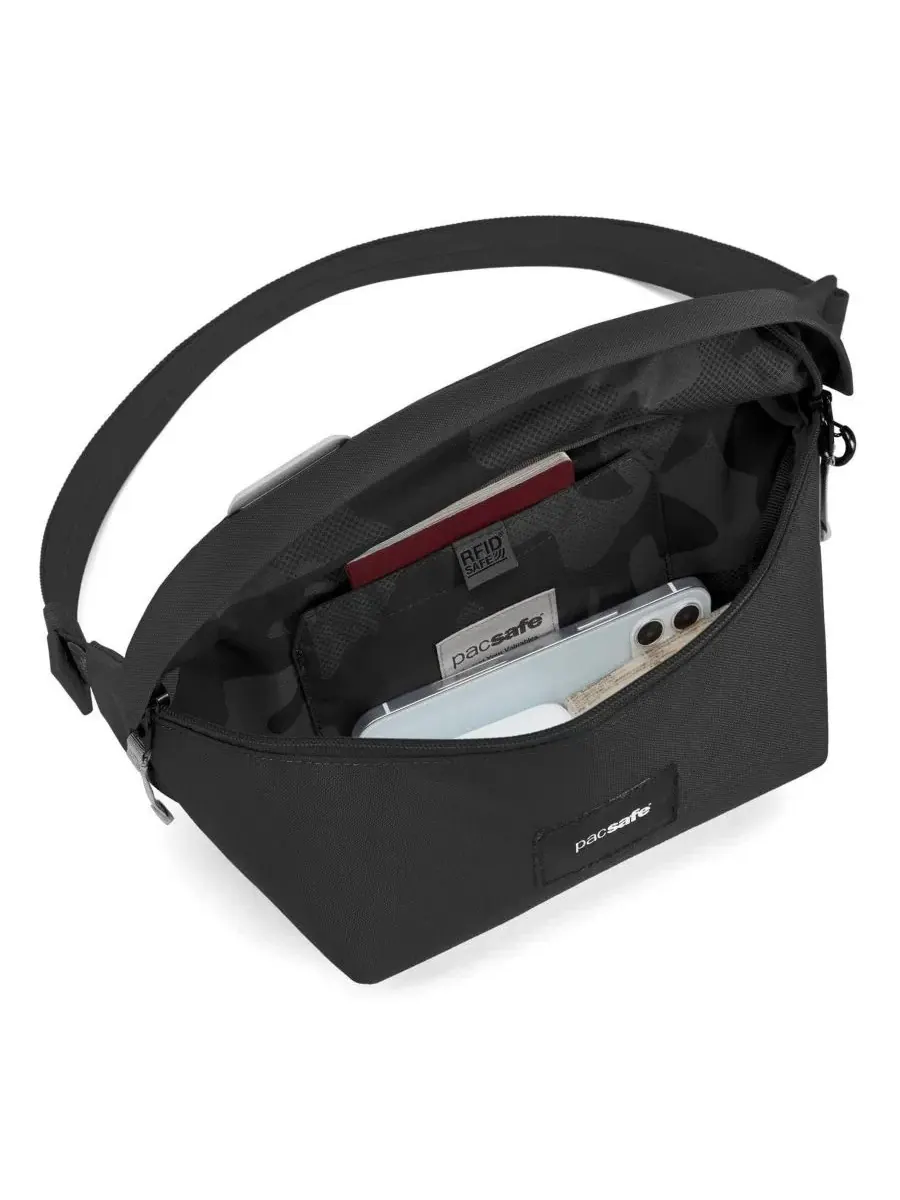 Сумка-слинг с защитой от краж Jet Black Pacsafe — изображение 6 из 8, черный