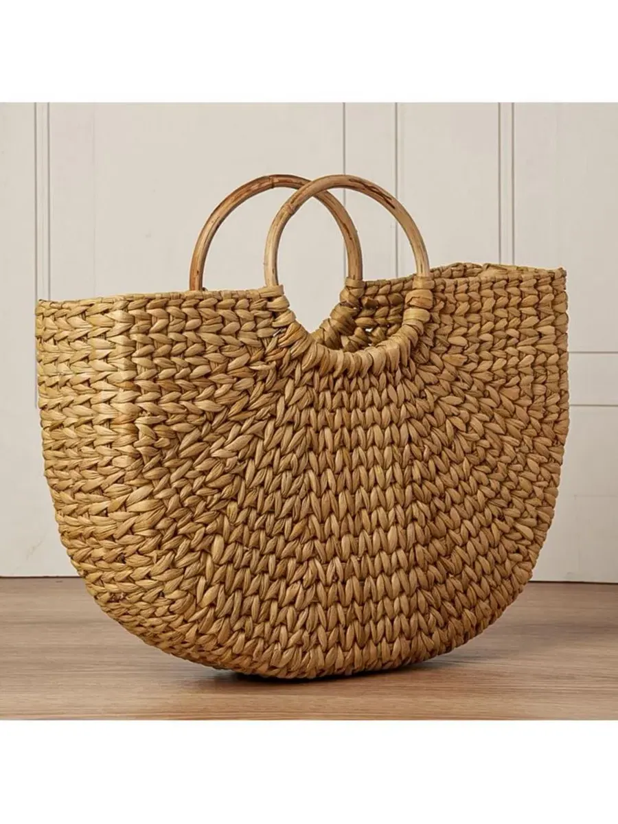 Пляжная сумка-шопер с круглой ручкой Circle Handle Palm Tote Verve Culture — изображение 2 из 5, бежевый/хаки