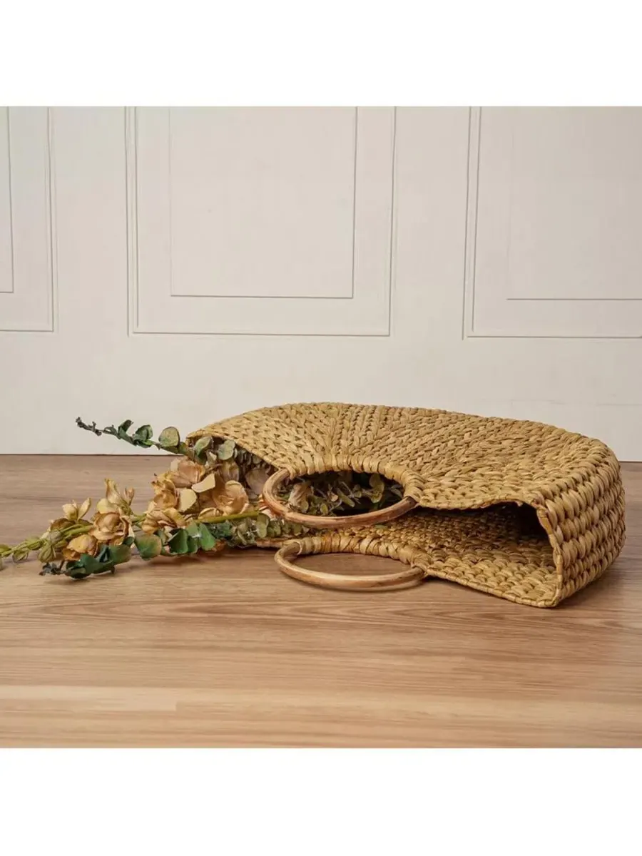 Пляжная сумка-шопер с круглой ручкой Circle Handle Palm Tote Verve Culture — изображение 5 из 5, бежевый/хаки