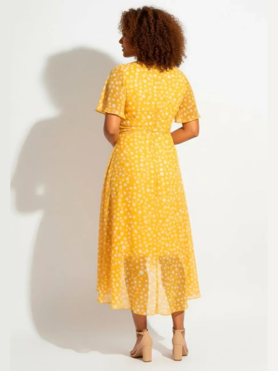 Женское платье миди с асимметричным подолом AVENUE, Sunset Speckle Dot — изображение 3 из 3