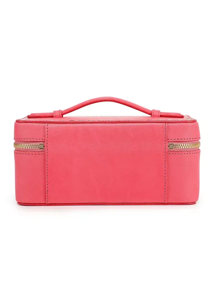 Дорожная косметичка из кожи Clivia Travel OLD TREND — изображение 3 из 11, розовый