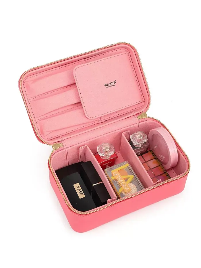 Дорожная косметичка из кожи Clivia Travel OLD TREND — изображение 6 из 11, розовый