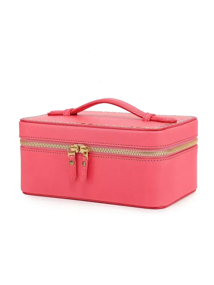 Дорожная косметичка из кожи Clivia Travel OLD TREND — изображение 10 из 11, розовый