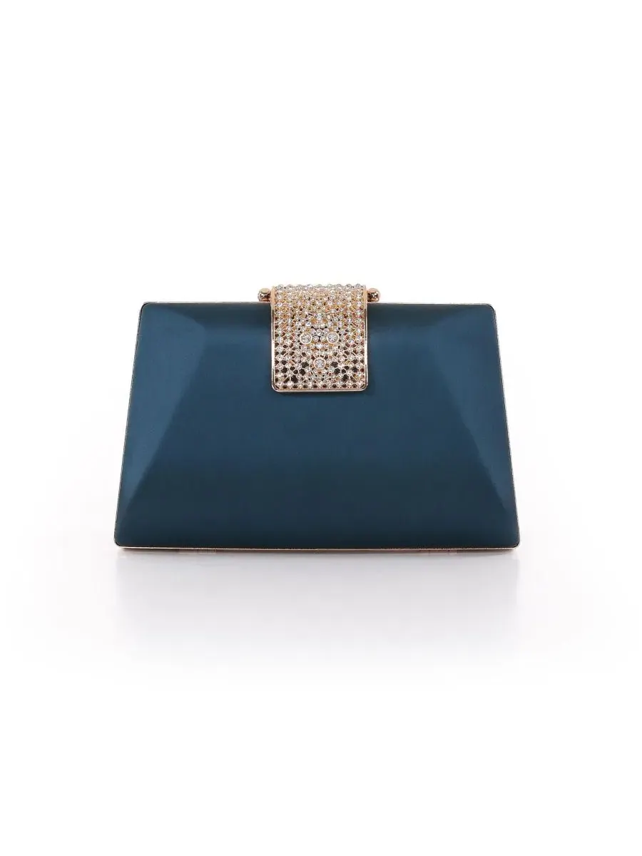 Вечерний клатч-минаудиер с хрустальной застежкой Amira Faceted Jewel Badgley Mischka