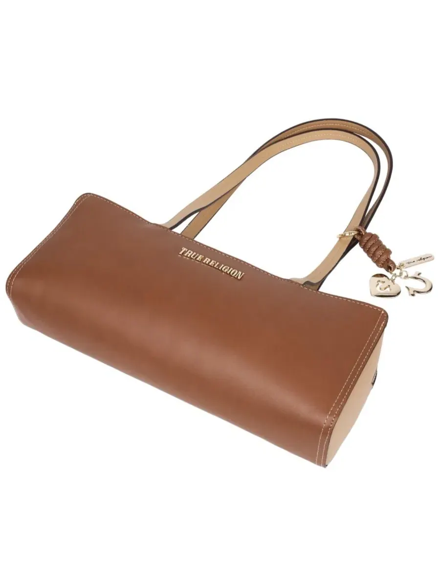 Сумка-шопер с принтом East/West Modern Satchel True Religion — изображение 4 из 6, коричневый