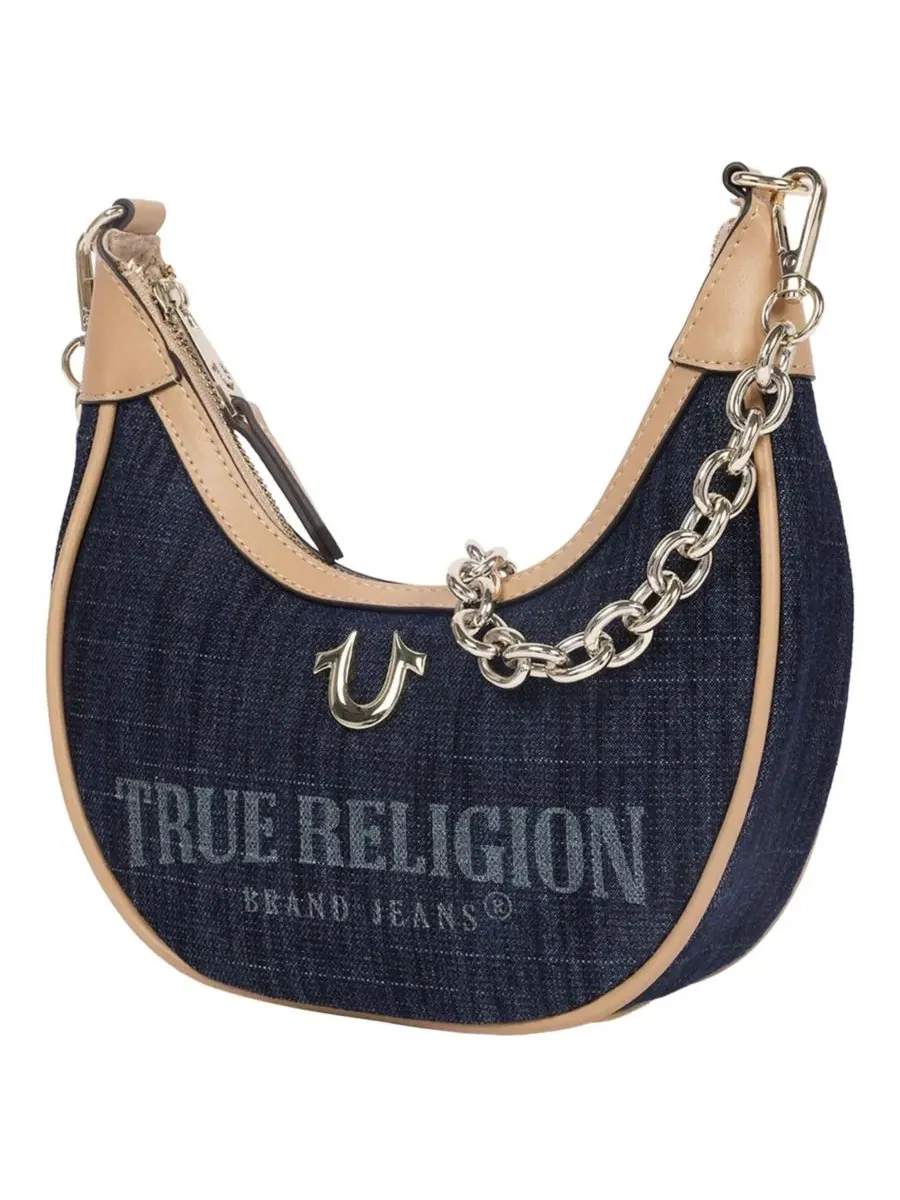 Сумка-хобо из денима с цепочкой True Religion — 3