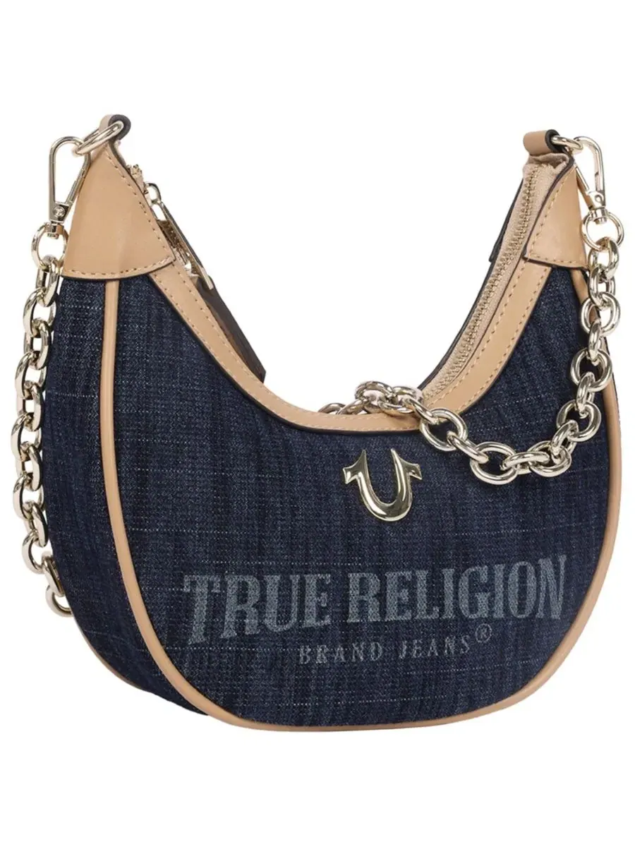 Сумка-хобо из денима с цепочкой True Religion — 4