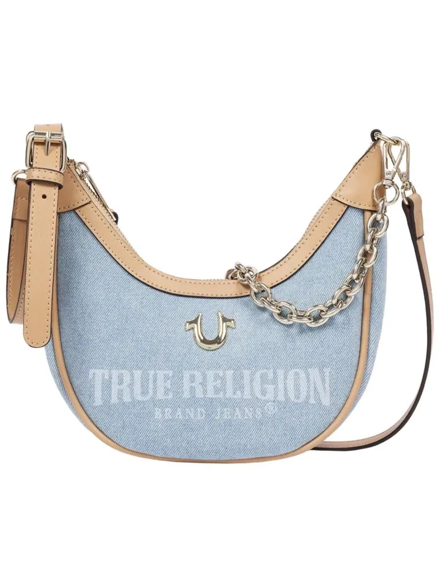 Сумка-хобо из денима с цепочкой True Religion