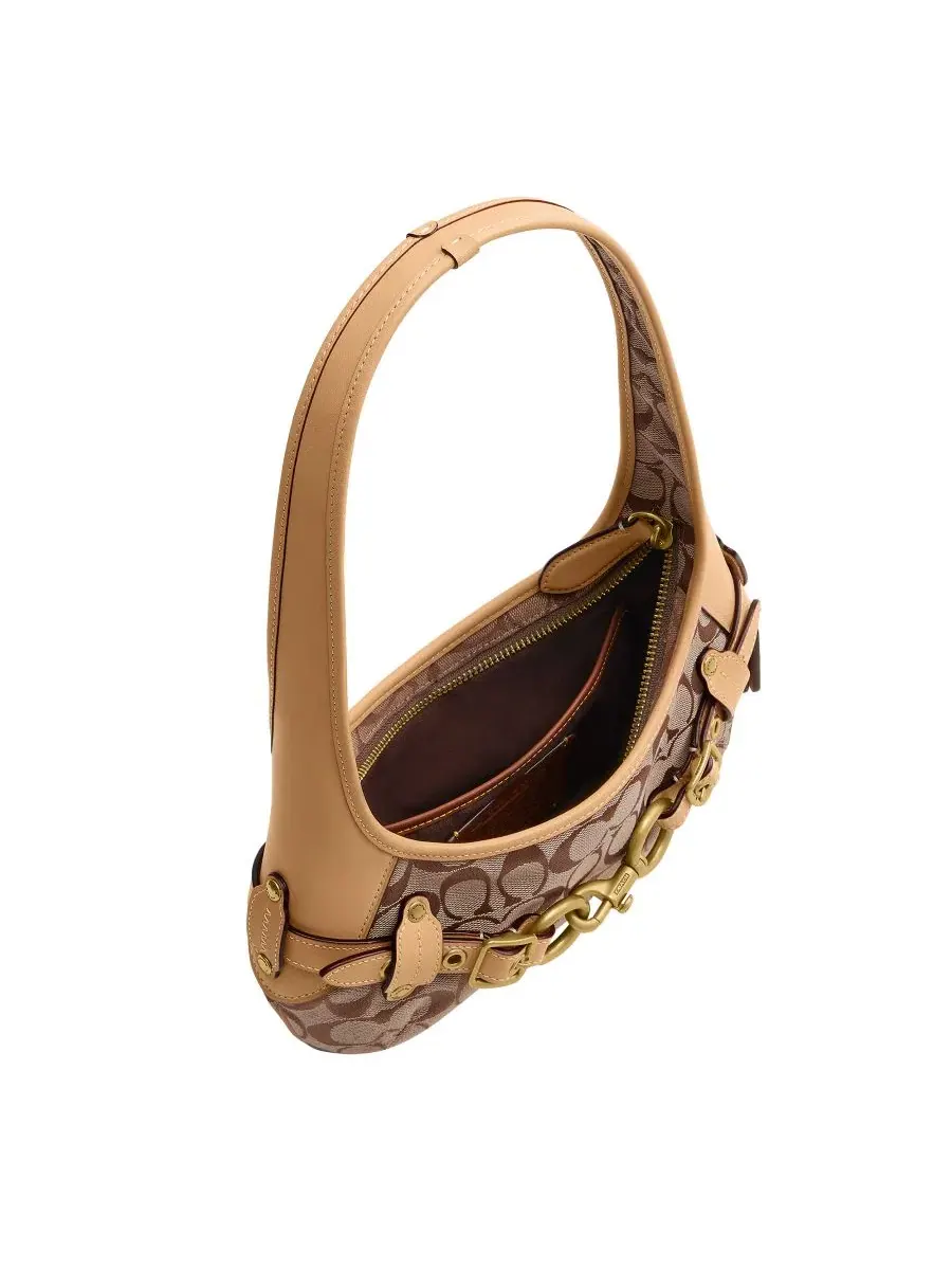 Женская сумка-шопер из жаккарда с ремнем COACH Belted Ergo Small Signature Jacquard Shoulder Bag 26 — изображение 4 из 7