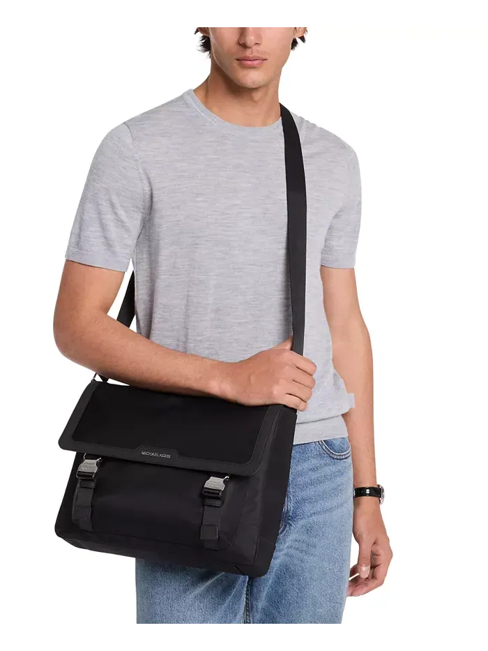 Мужская кожаная сумка-мессенджер Malone Logo Cargo Michael Kors — 3