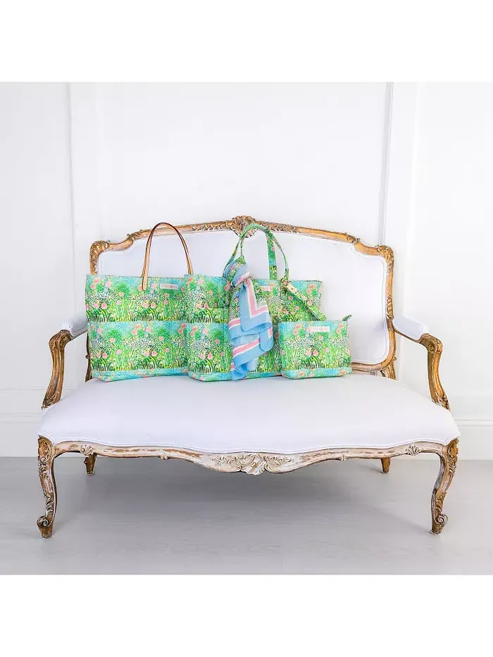 Сумка Floral Quilted Pouch EVELYN & KATE — изображение 4 из 5, розовый зеленый