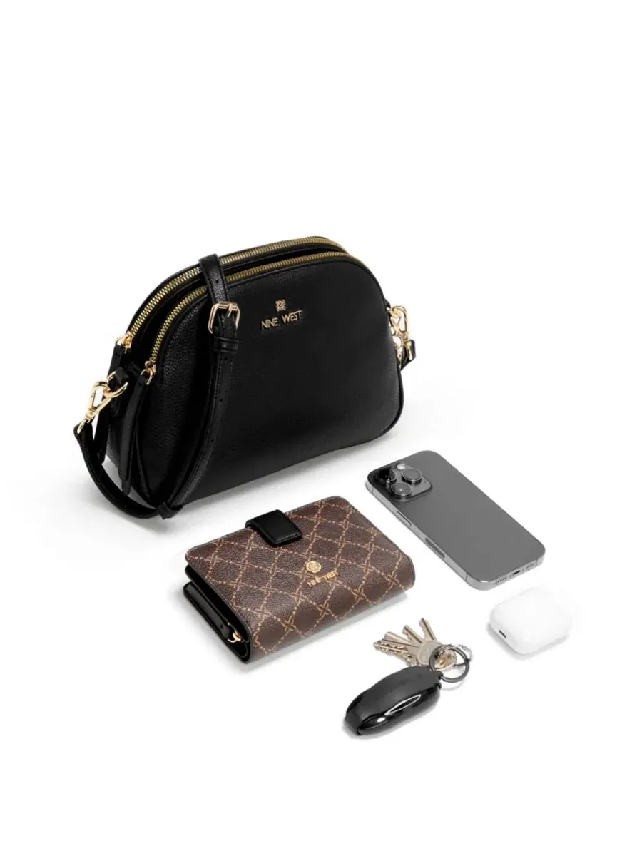 Сумка-кроссбоди Calianna Dome Small Crossbody Handbag Nine West — изображение 6 из 6, черный