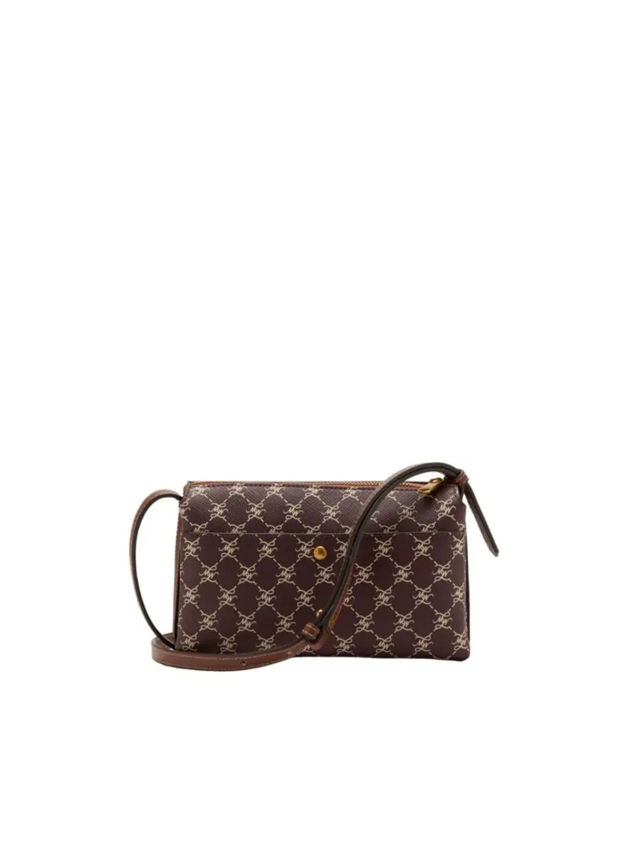 Сумка через плечо с принтом Mango Shoulder Bag With Printed Logo — изображение 1 из 5, бордовый
