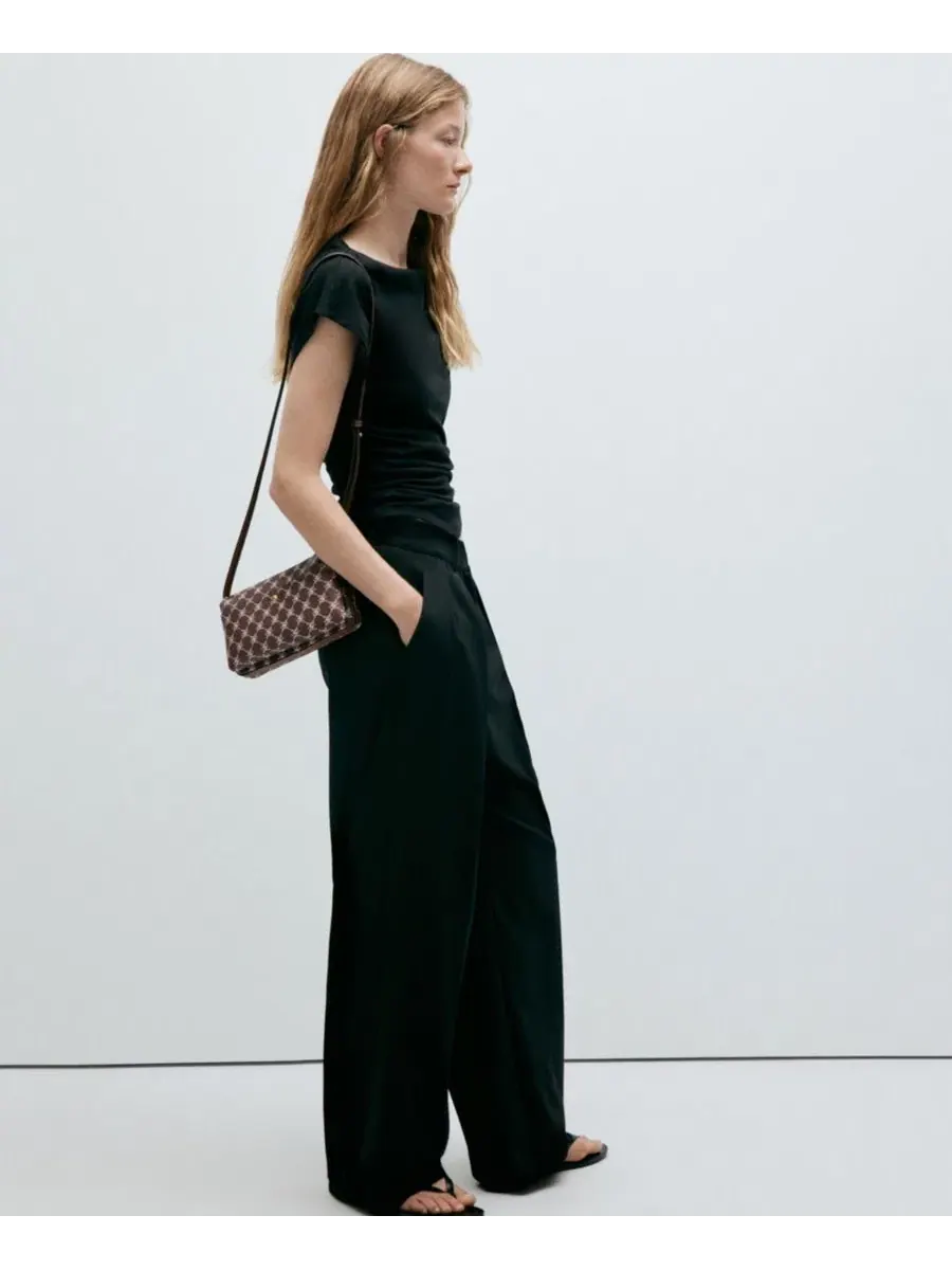 Сумка через плечо с принтом Mango Shoulder Bag With Printed Logo — изображение 3 из 5, бордовый