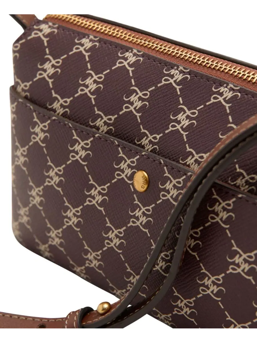 Сумка через плечо с принтом Mango Shoulder Bag With Printed Logo — изображение 4 из 5, бордовый
