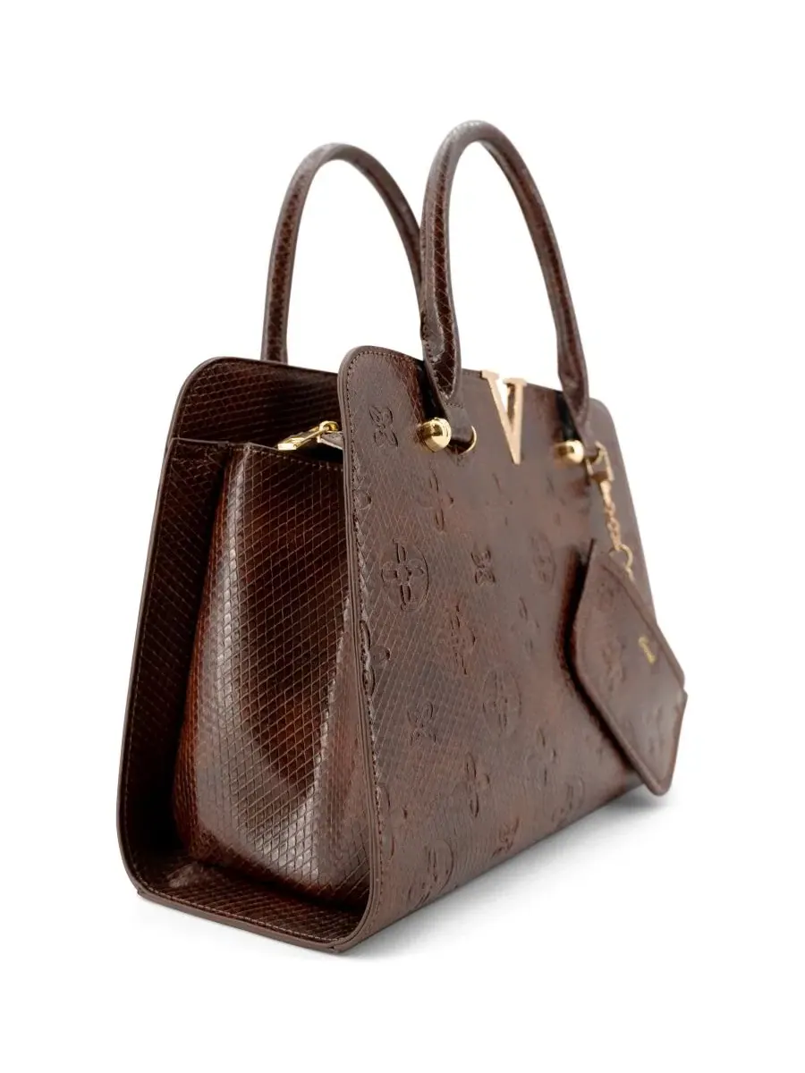 Сумка-сатчел средняя Nyla Structured Medium Satchel Handbag LIKE DREAMS — изображение 3 из 6, коричневый