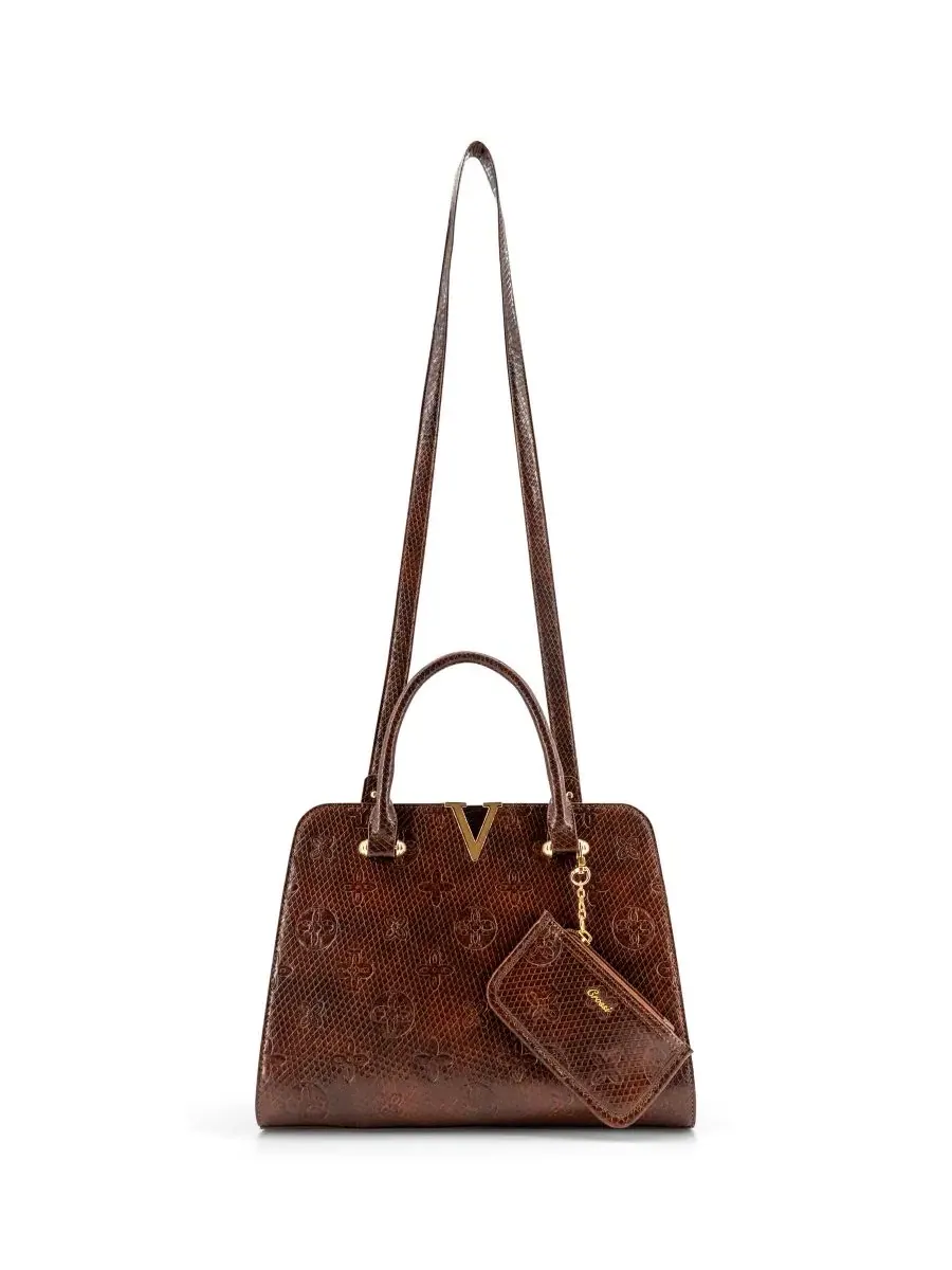 Сумка-сатчел средняя Nyla Structured Medium Satchel Handbag LIKE DREAMS — изображение 6 из 6, коричневый