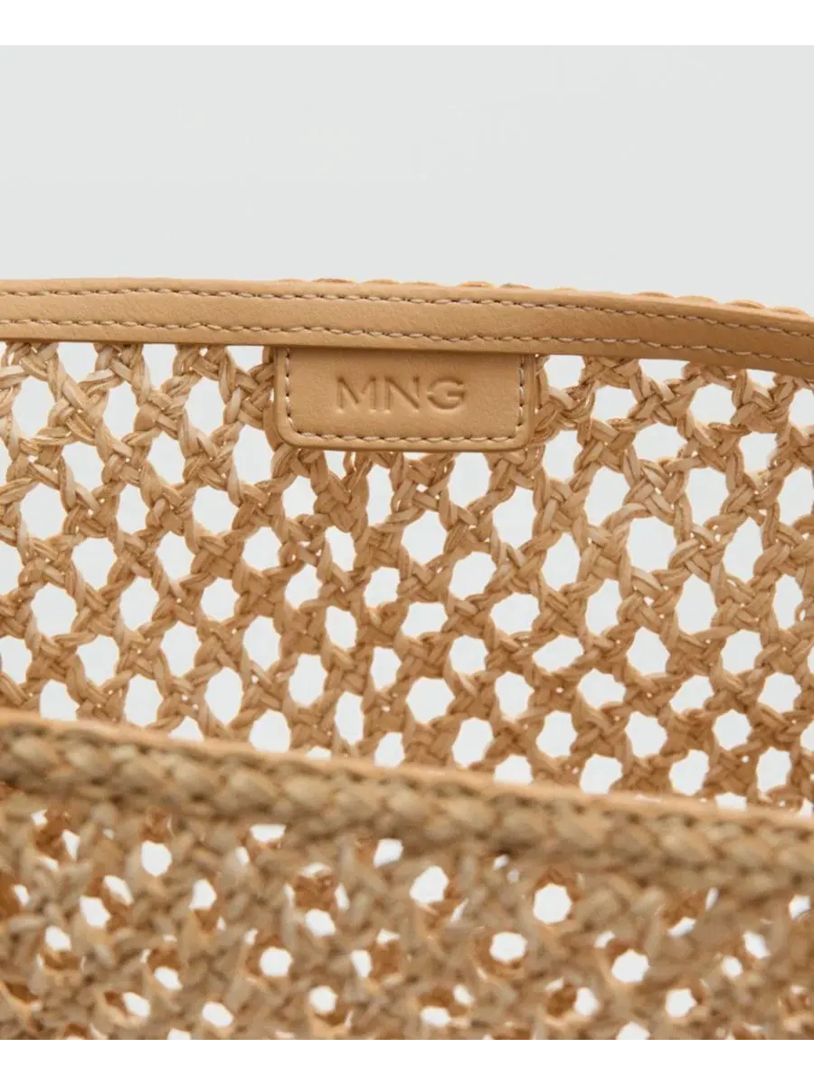 Сумка через плечо плетеная Braided Shoulder Bag MANGO — изображение 2 из 4, светлый бежевый