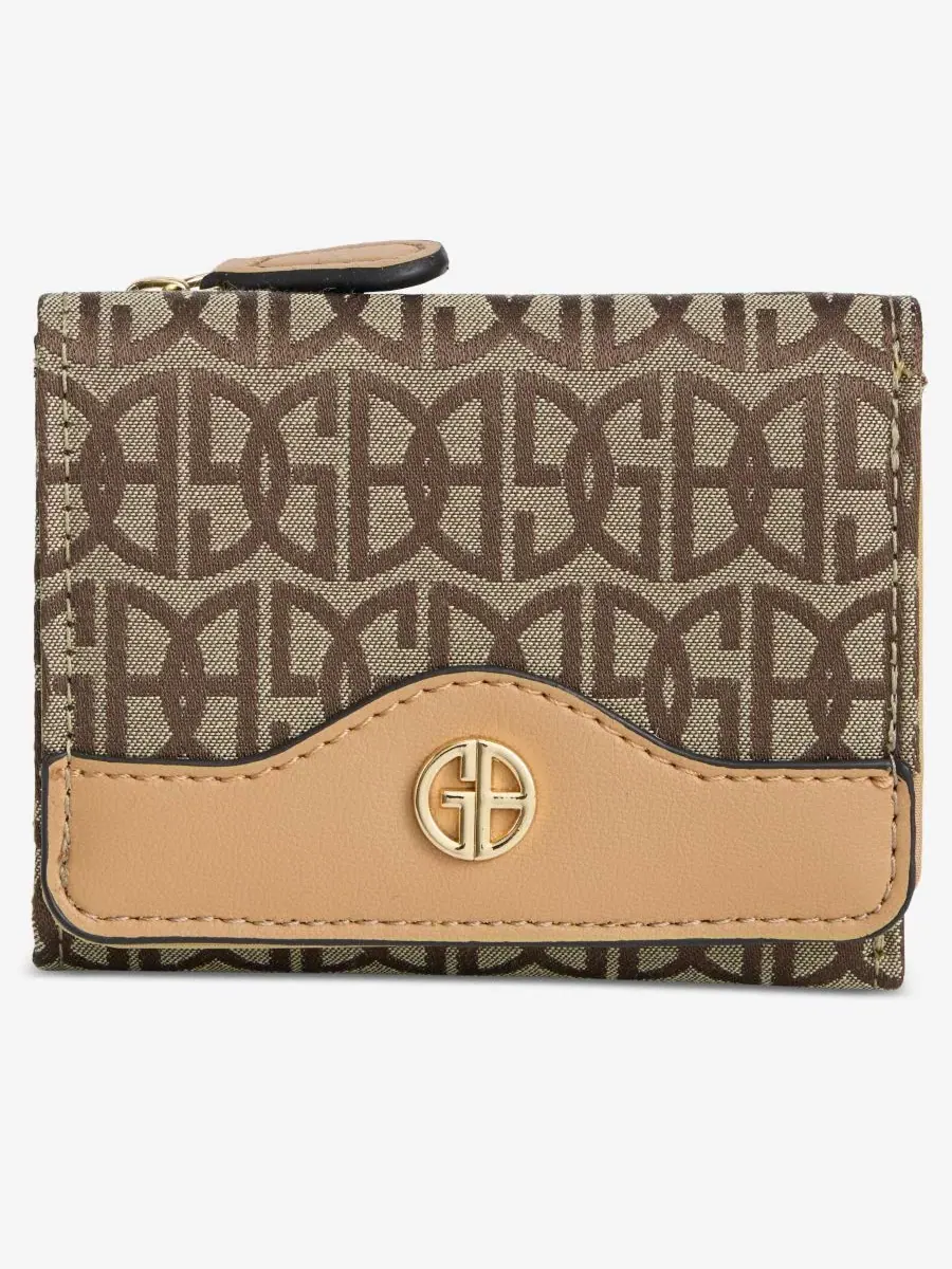 Мини-кошелек-трифолд с жаккардовым узором Giani Bernini