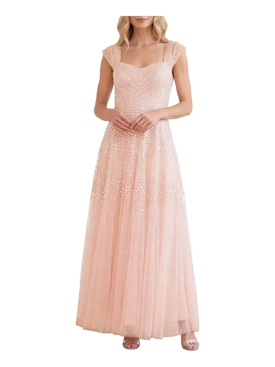 Платье вечернее с блестками Sunrise Sequin Sweetheart Ankle Gown Needle & Thread