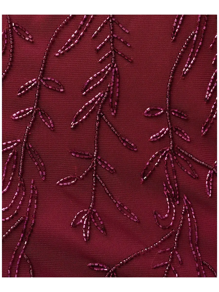 Платье вечернее с бисером, модель Bead Mesh Long Adrianna Papell — изображение 6 из 6, махагони