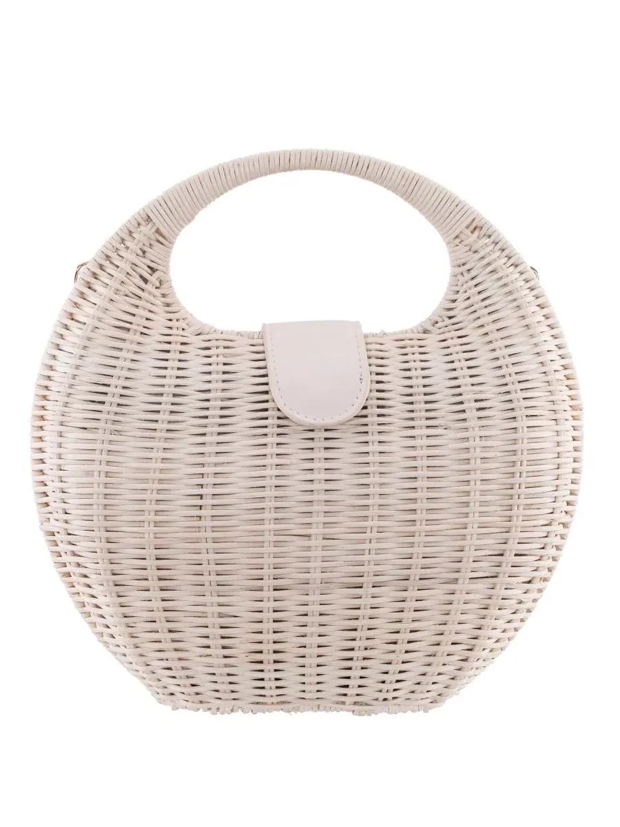Женская сумка-сэтчел из ротанга Kava Rounded Rattan Small Satchel Handbag Nina