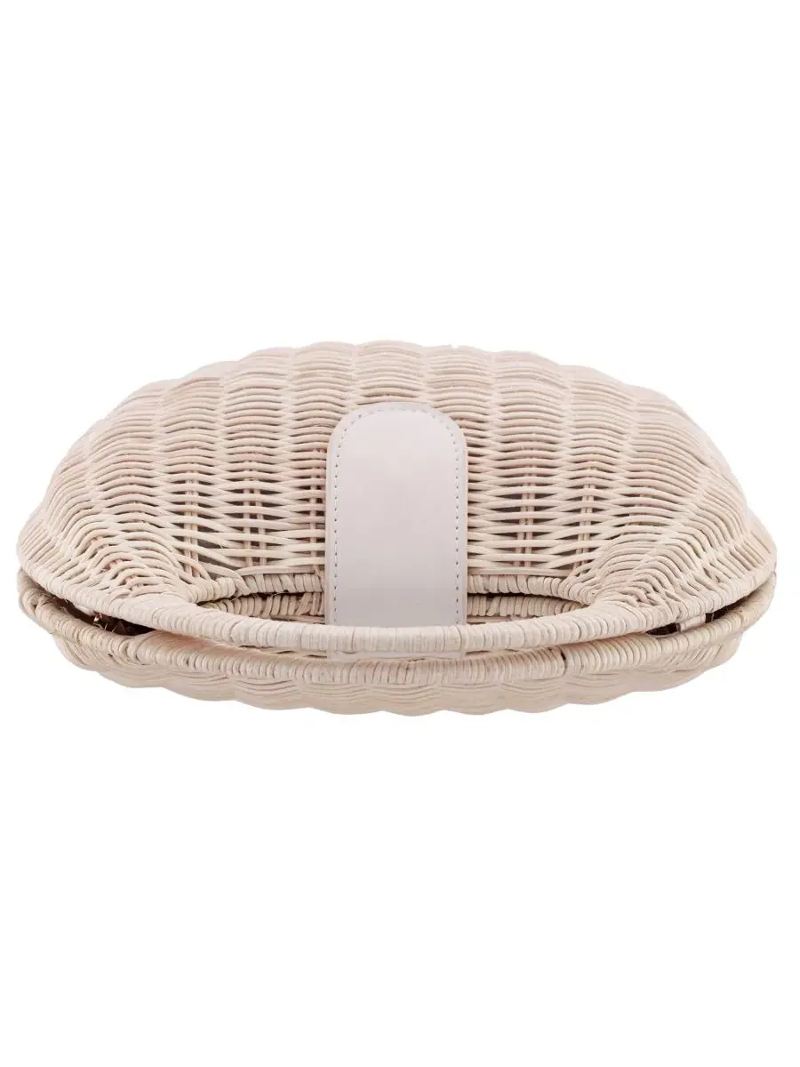 Женская сумка-сэтчел из ротанга Kava Rounded Rattan Small Satchel Handbag Nina — изображение 5 из 6, белый