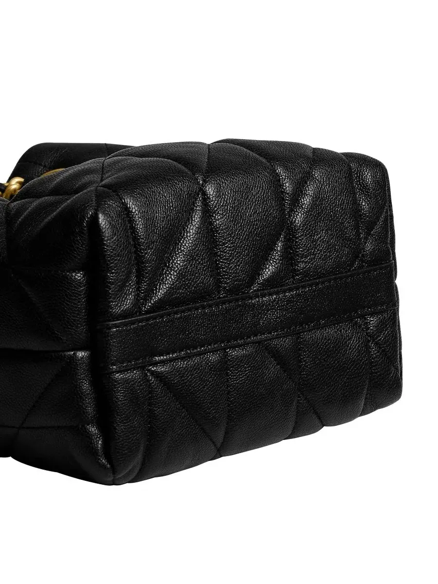 Кожаная сумка-кроссбоди с кулиской COACH — изображение 9 из 9, черный