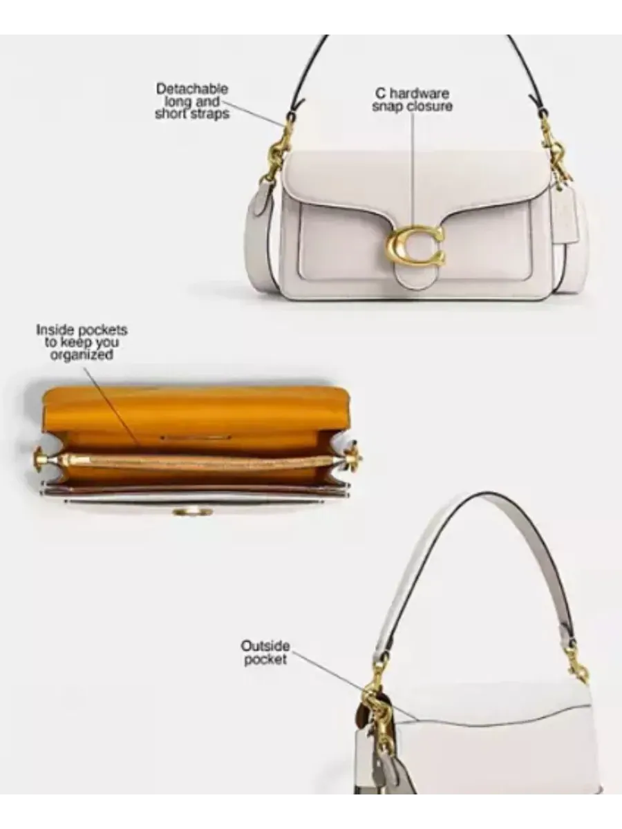 Сумка COACH Tabby Medium из полированной зернистой кожи — изображение 8 из 8, серый