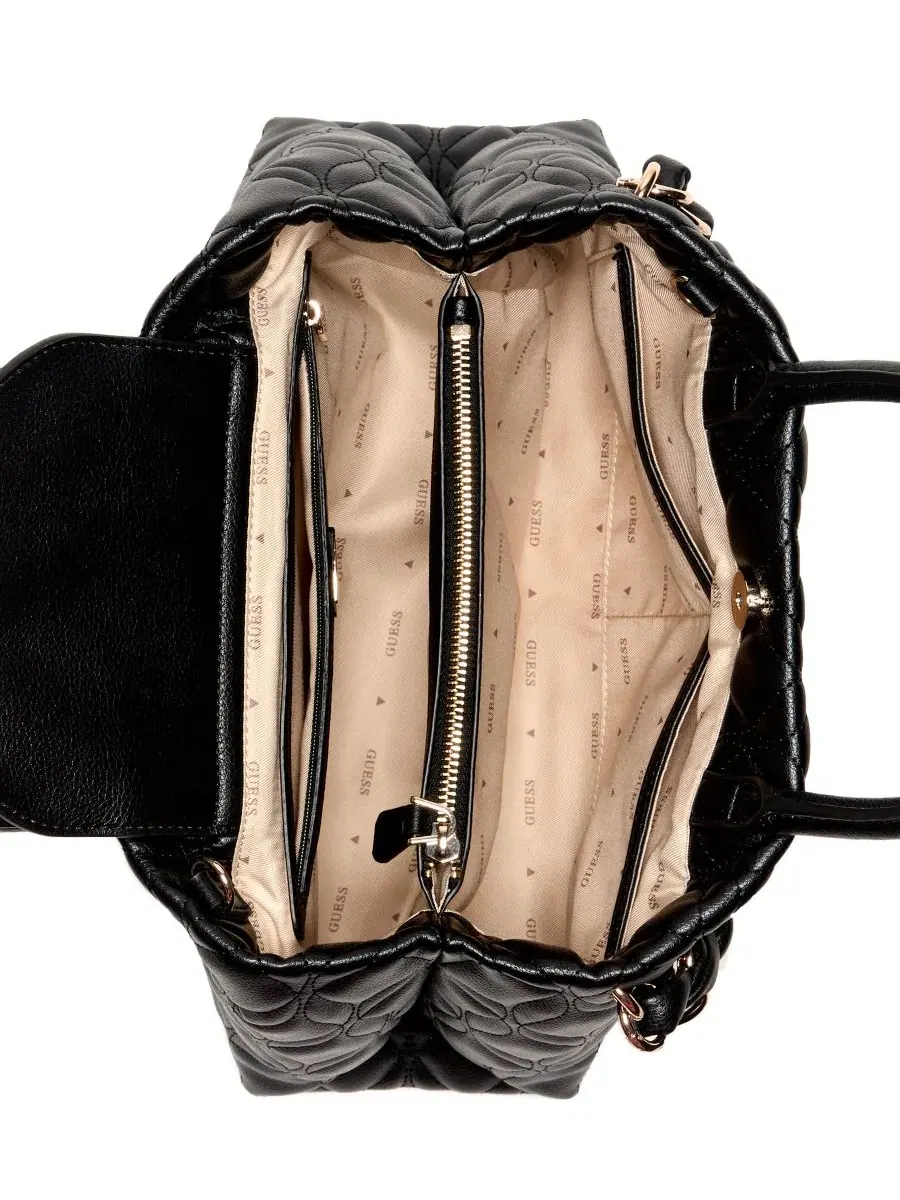 Сумка через плечо с цепочкой GUESS, Maxine Top Handle Large Satchel — изображение 4 из 5, черный