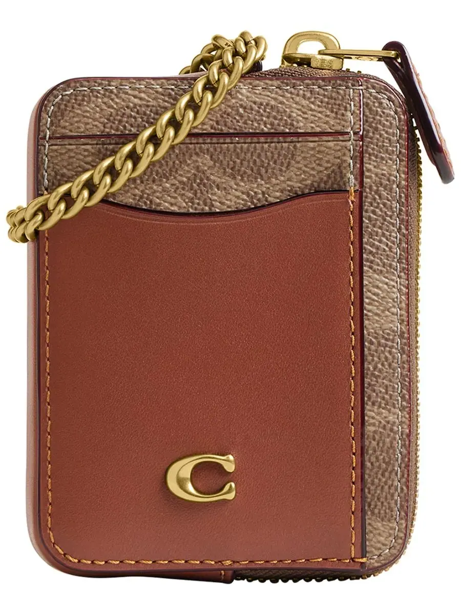 Картофельный чехол Canvas Signature Essential с застежкой-молнией и цепочкой COACH