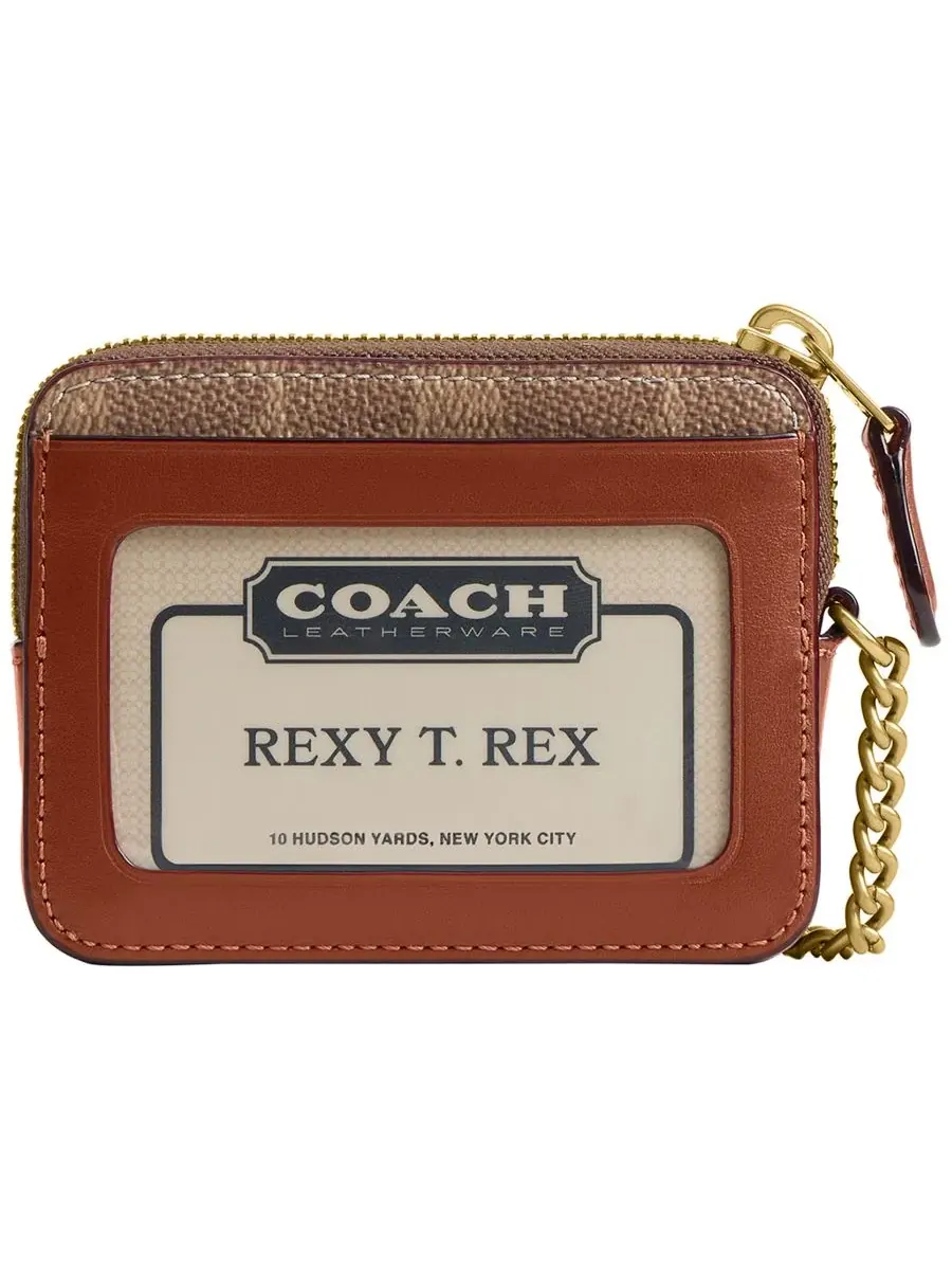 Картофельный чехол Canvas Signature Essential с застежкой-молнией и цепочкой COACH — изображение 2 из 2, бежевый