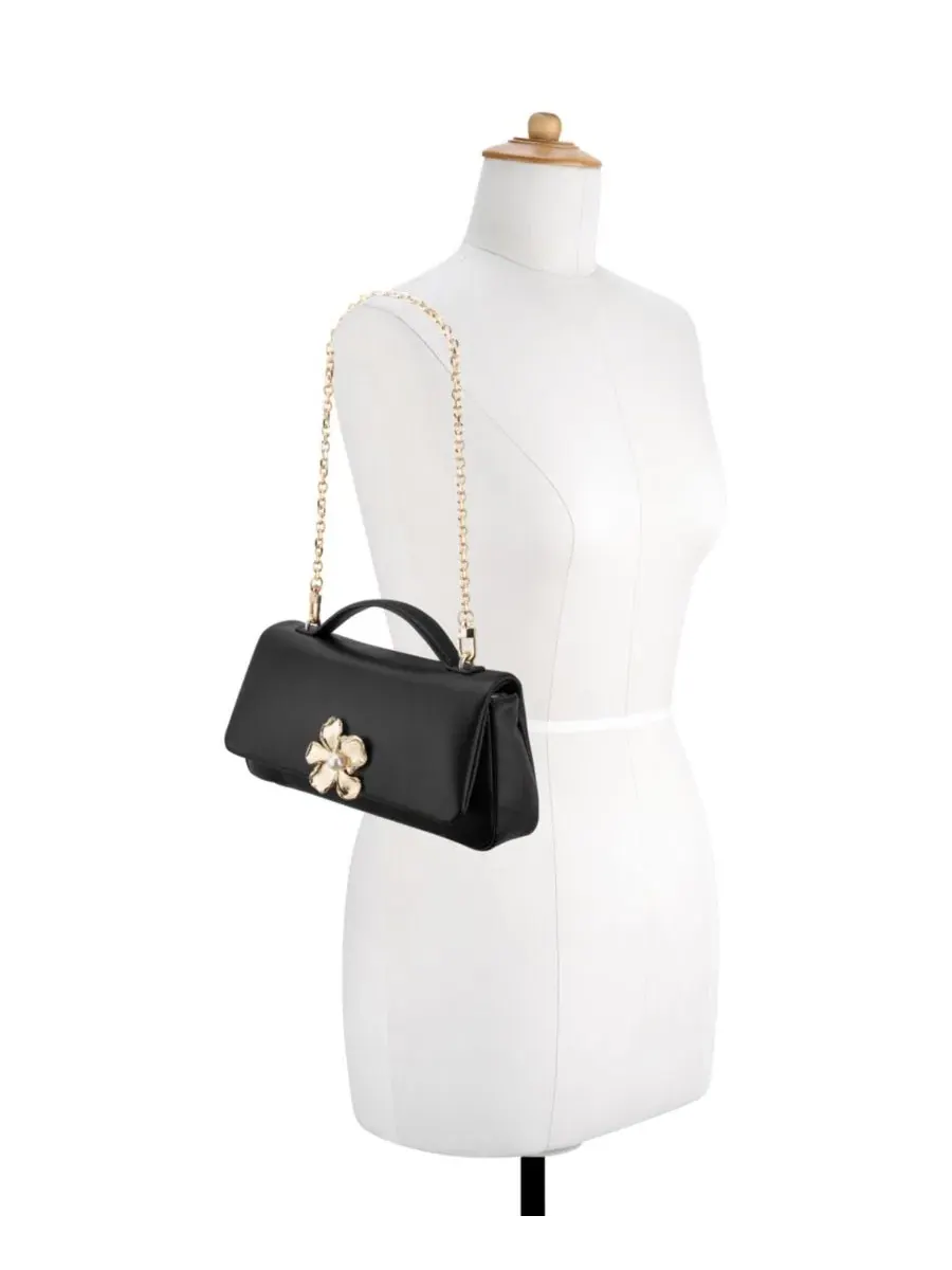 Небольшая сумка-клатч на цепочке Georgena Small Flap Clutch Shoulder Bag Nine West — изображение 2 из 5, черный