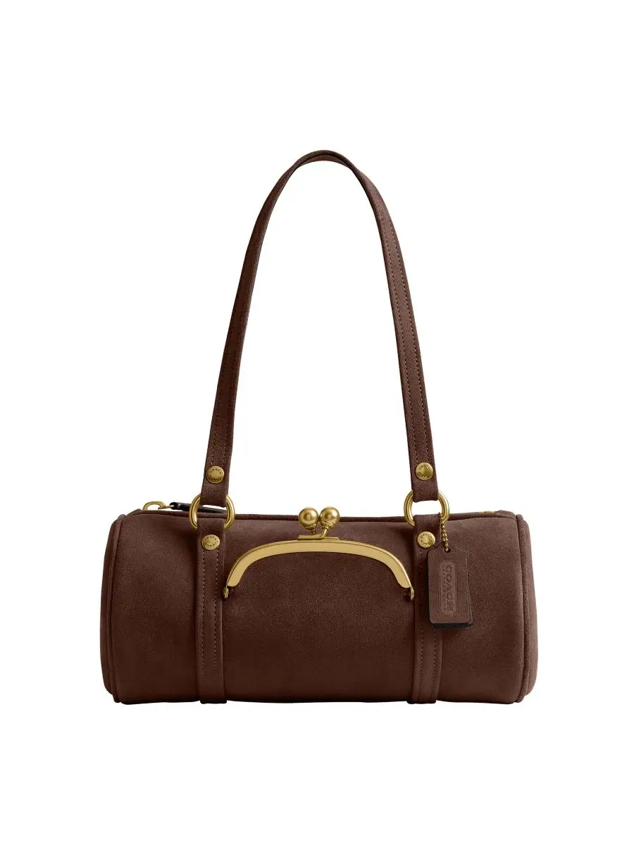 Сумка Originals Kisslock Small Suede Barrel Shoulder Bag 28 Coach
