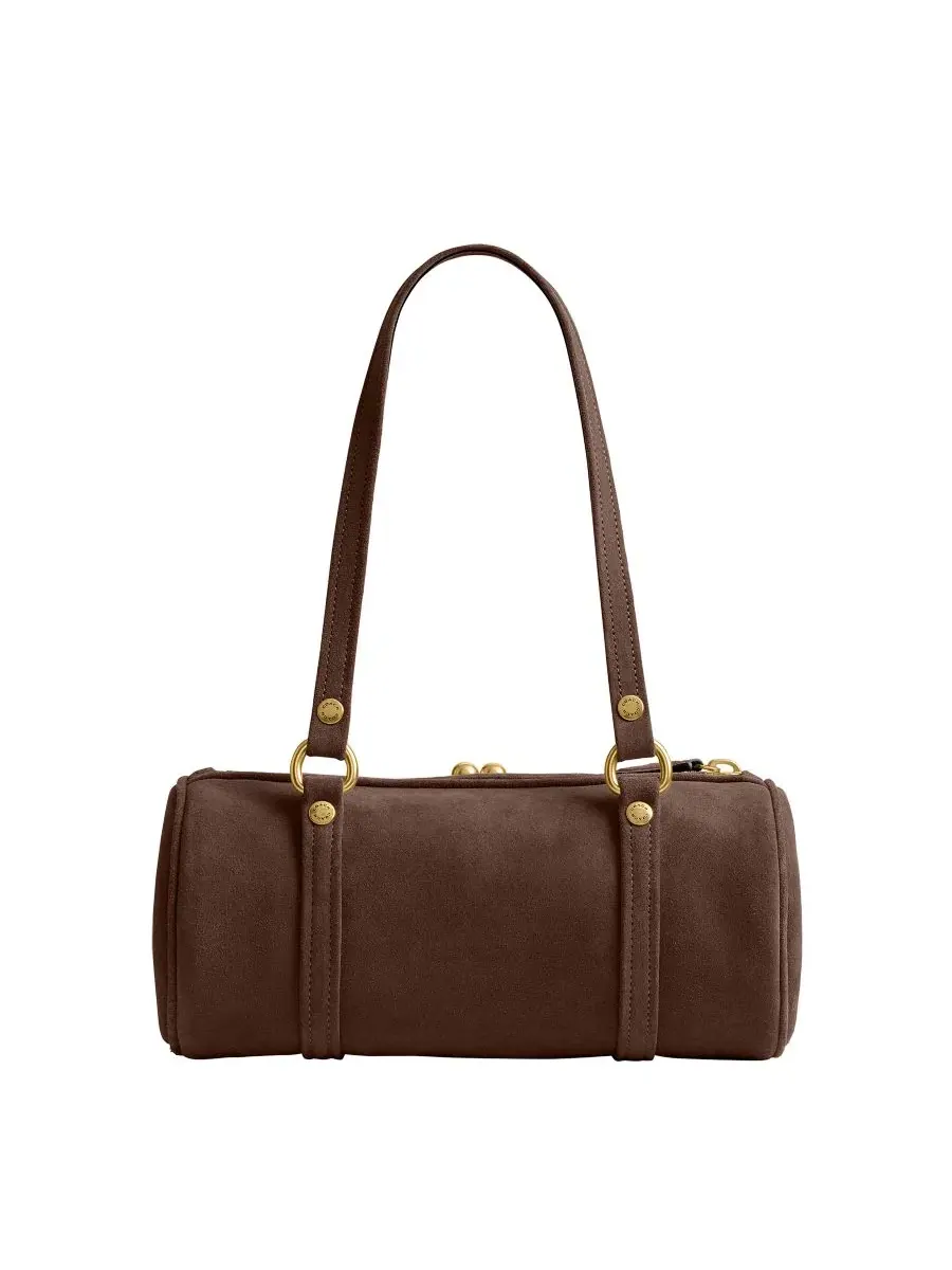 Сумка Originals Kisslock Small Suede Barrel Shoulder Bag 28 Coach — изображение 2 из 3, коричневый