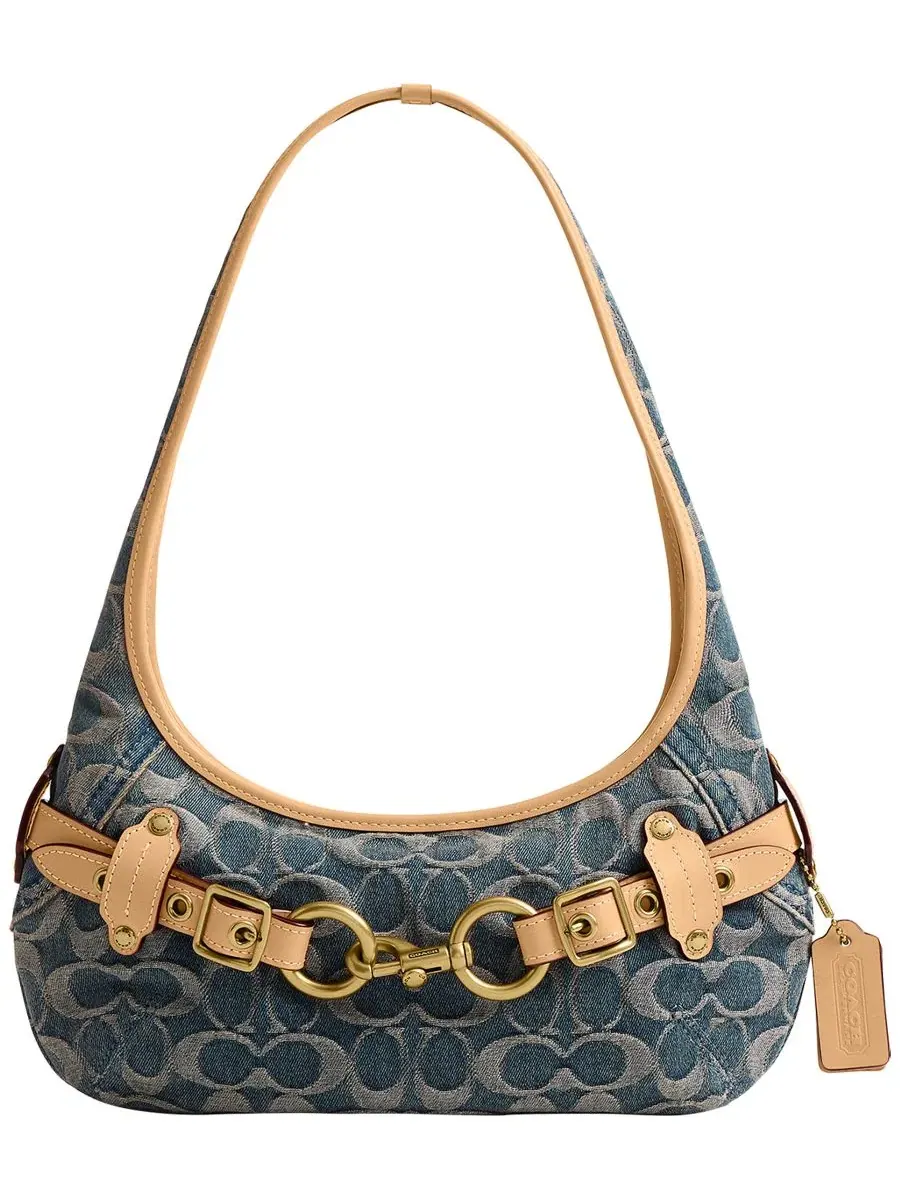 Сумка через плечо с ремнем, деним COACH