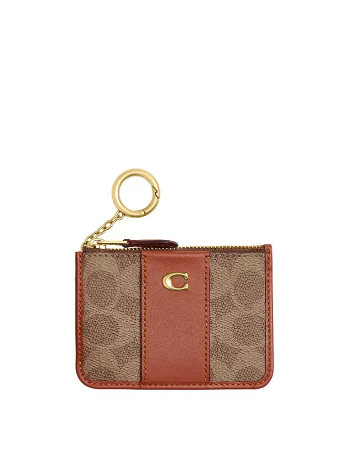 Мини-визитница Essential для ID-карт из фирменного лакированного полотна Signature COACH