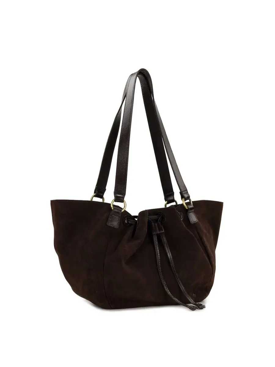 Сумка-шопер Mads Small Suede Drawstring Tote Bag Patricia Nash — изображение 3 из 5, шоколад