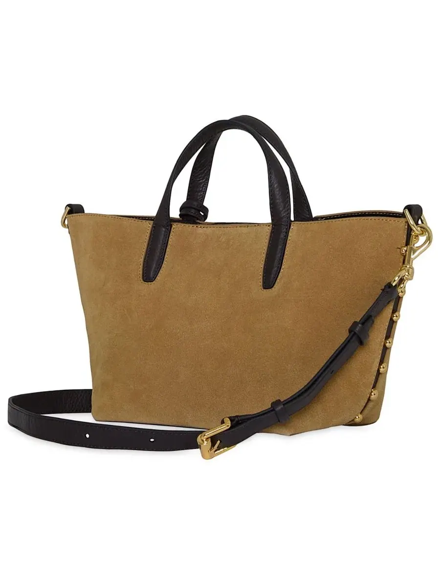 Сумка-тоут из замши Riley Small Suede Leather Tote Handbag Rebecca Minkoff — изображение 2 из 3, фондан
