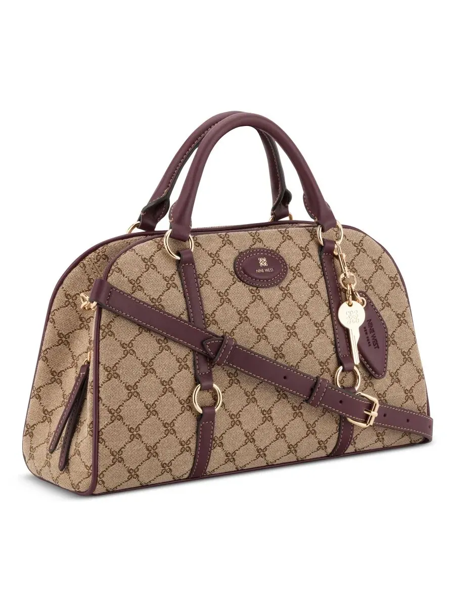Средняя сумка-седло Cobel Medium Satchel Nine West, Mocha Logo/Boysenberry — изображение 5 из 6