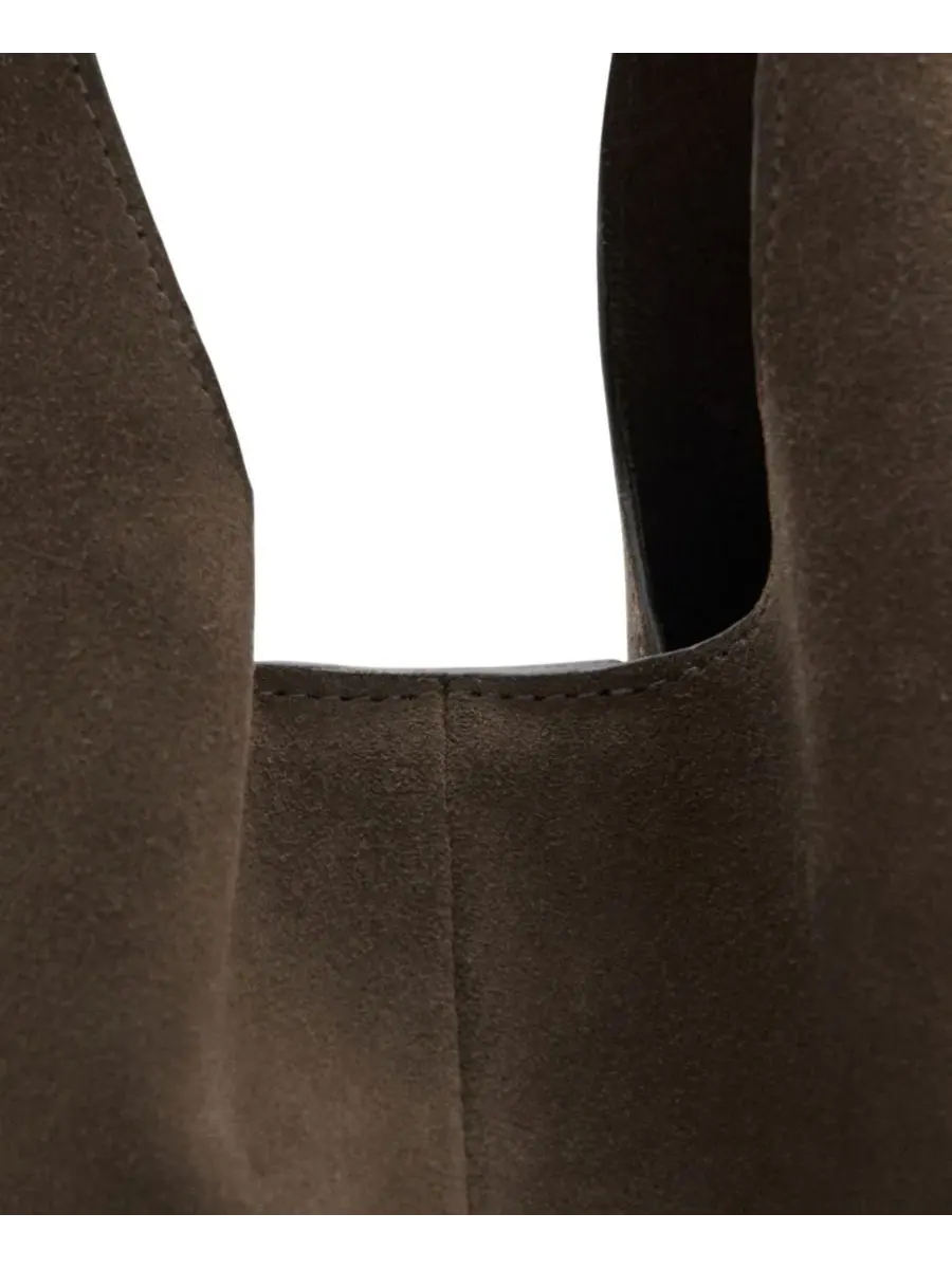 Сумка-шопер из натуральной кожи с плечевым ремнем, модель Split-Leather Sack Bag MANGO — изображение 2 из 4