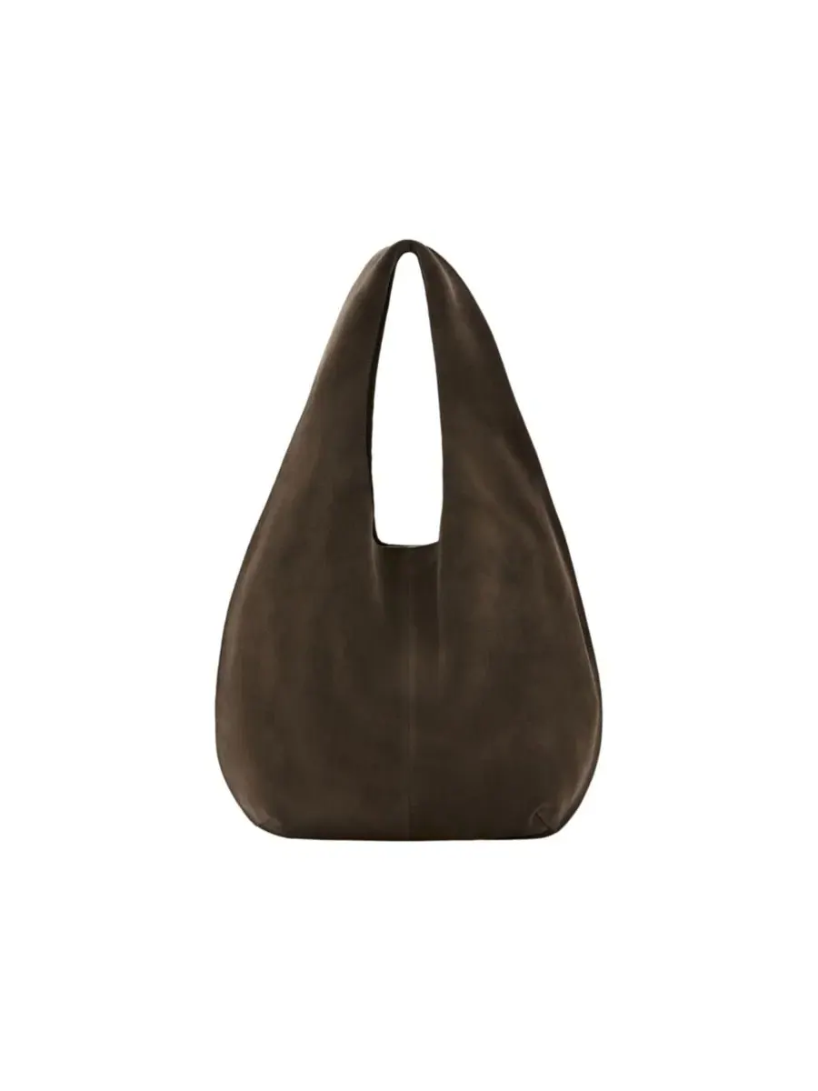 Сумка-шопер из натуральной кожи с плечевым ремнем, модель Split-Leather Sack Bag MANGO — изображение 3 из 4