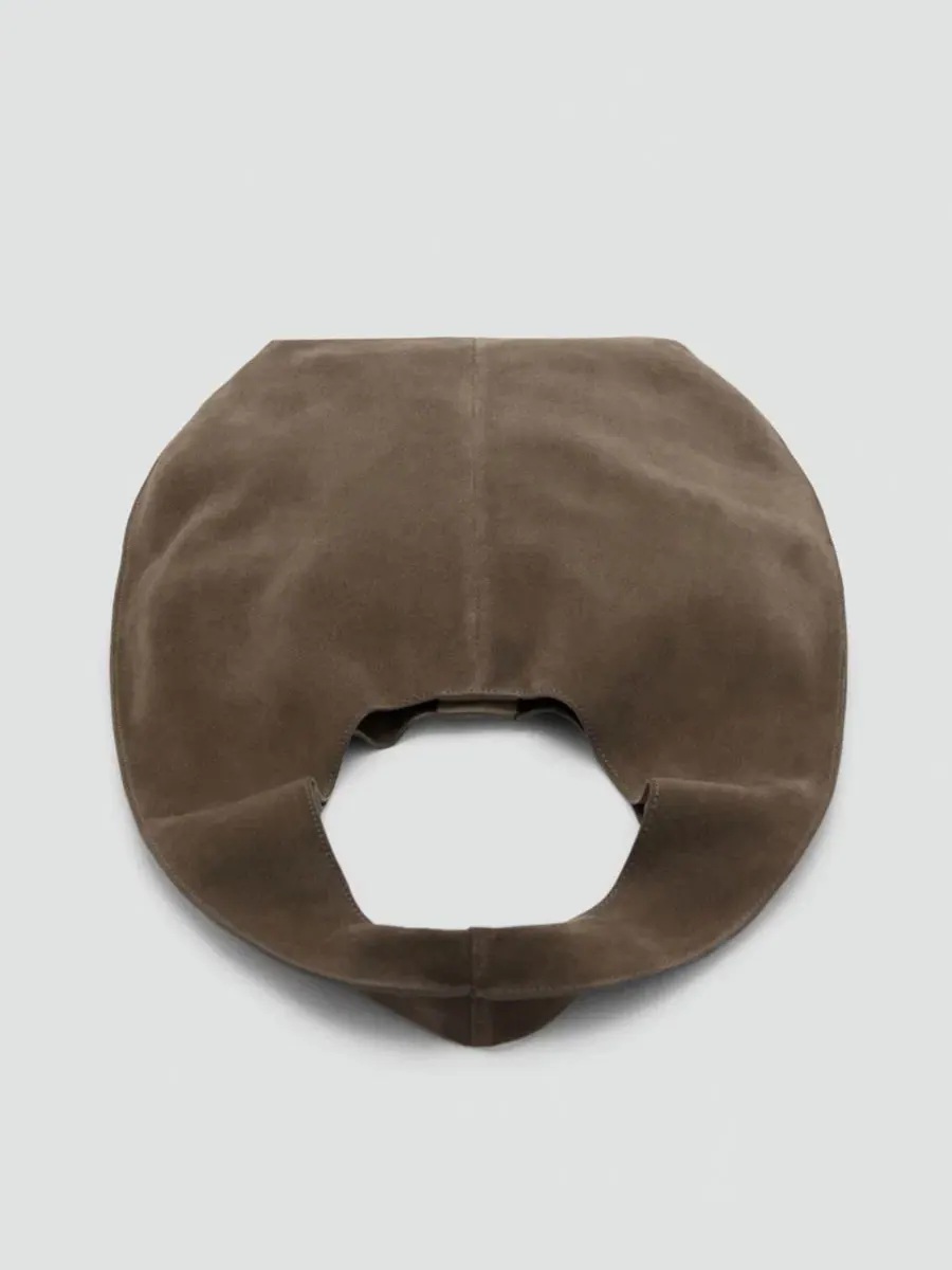 Сумка-шопер из натуральной кожи с плечевым ремнем, модель Split-Leather Sack Bag MANGO — изображение 4 из 4