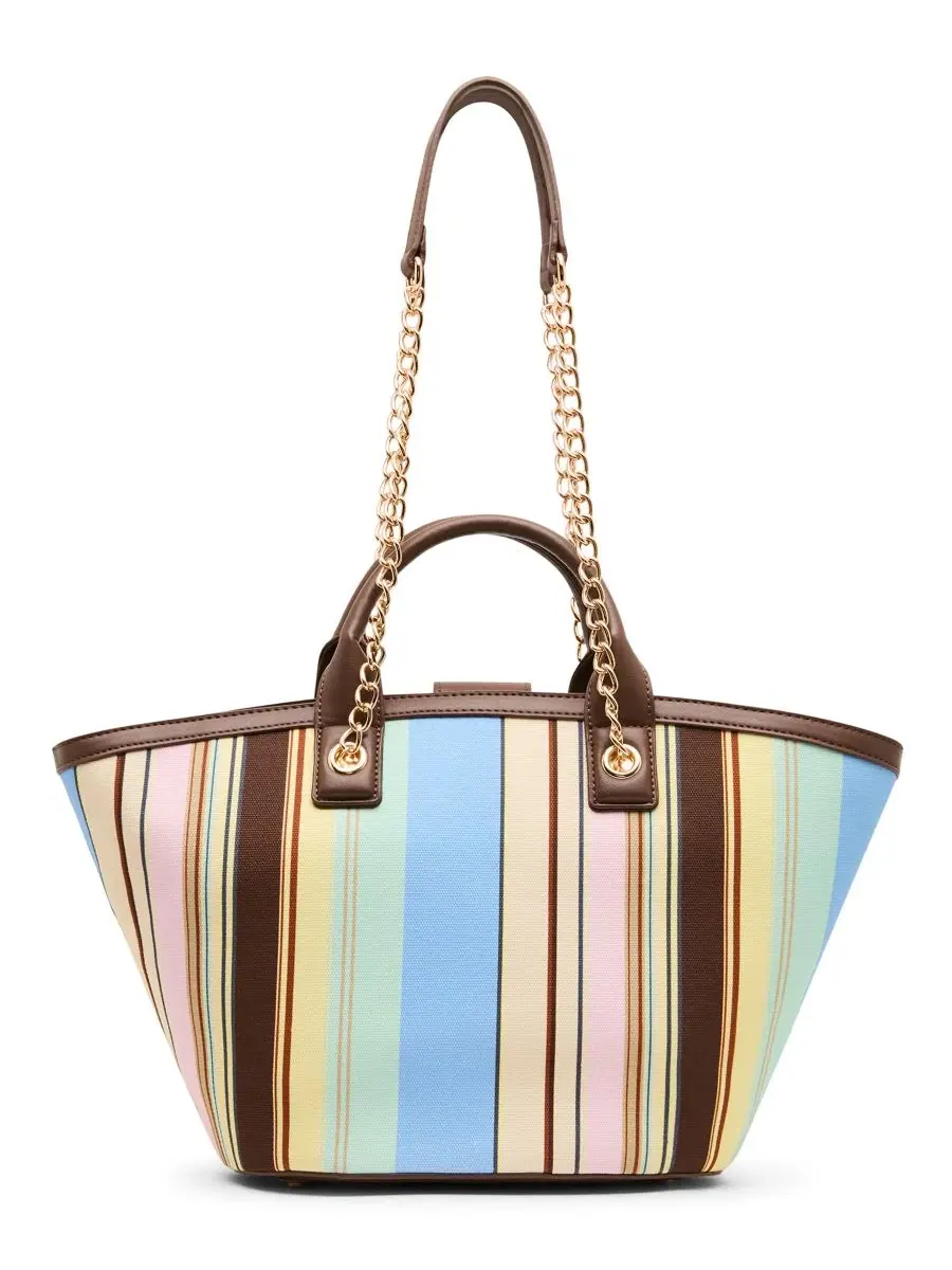 Сумка-шопер с полосками Mixed Stripe Anne Klein — изображение 2 из 7, коричневый мульти