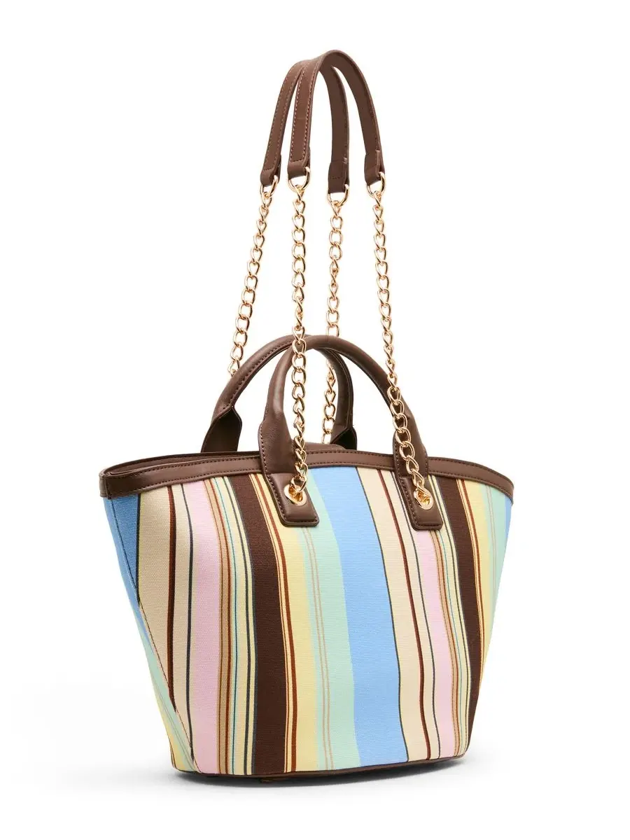 Сумка-шопер с полосками Mixed Stripe Anne Klein — изображение 3 из 7, коричневый мульти